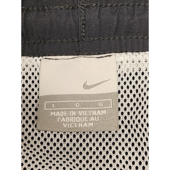 VTG Nike Swim‎ Trunks Men's L Black Y2K Long Baggy Pockets Lined Drawstring - Picture 3 of 5